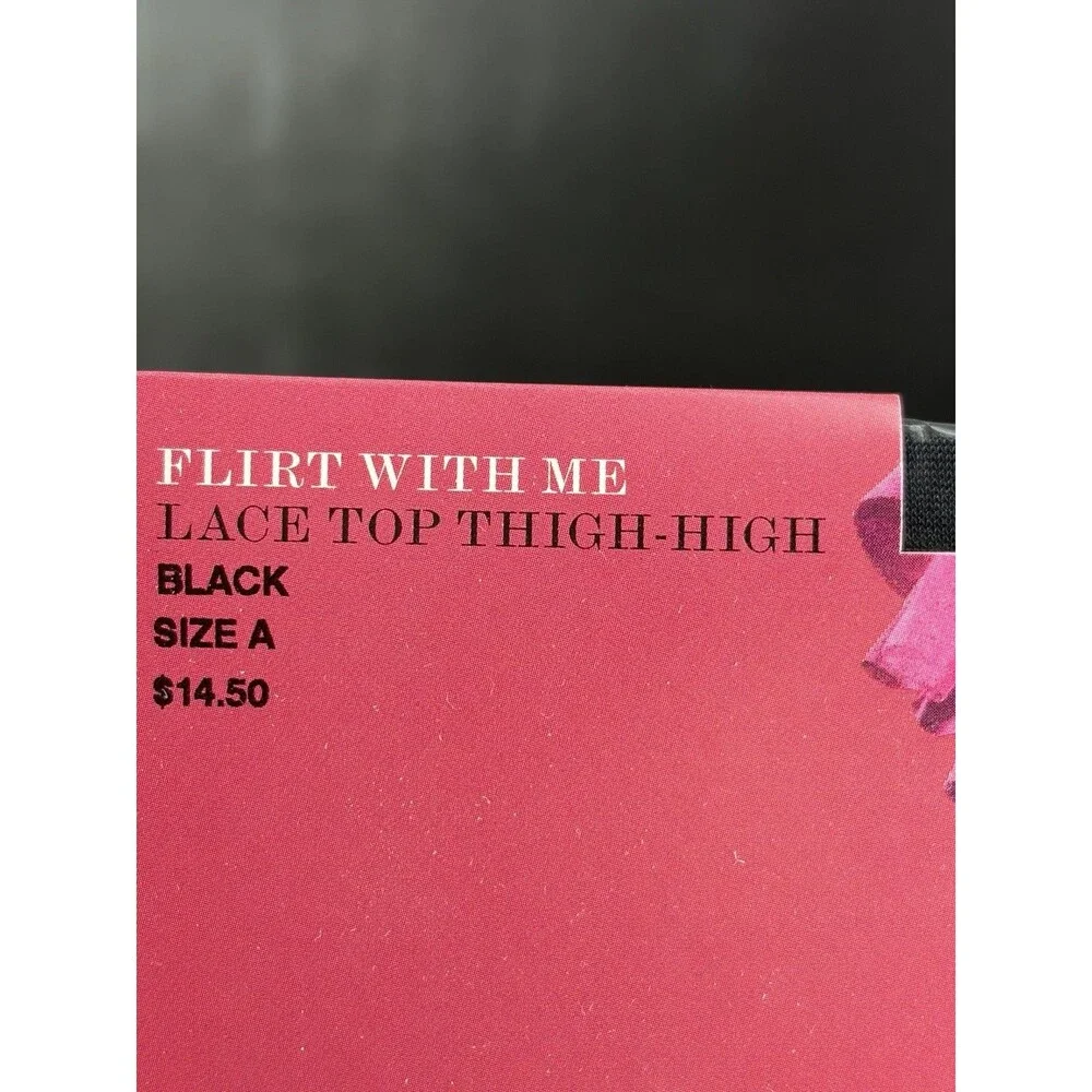 Victoria's Secret Flirt With Me Black Lace Top Thigh-High Size A Sexy Little